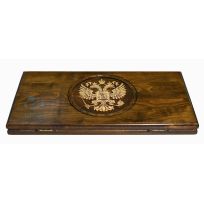 Нарды "Герб РФ" 60х60 прямые гладкие, резной центр, Ереван