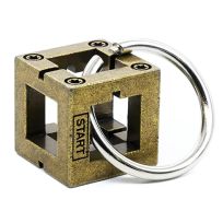 Металлическая головоломка Куб "BOX" и кольцо, 4 ур.