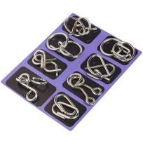 Набор металлических головоломок 8 шт (фиолетовая подложка)