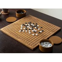 Игра ГО из бамбука: доска 40х40х1,5 см, 2 чаши, 360 камней 18 мм из меламина