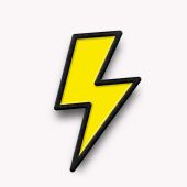 Пин металлический Молния