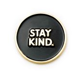 Пин металлический Оставайся добрым черный