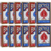 Карты Bicycle Standard одним блоком 12 колод (6 красных и 6 синих)