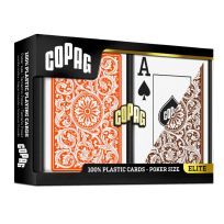 Набор карт Copag Elite Poker Jumbo оранжевые/коричневые