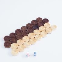 Фишки для нард деревянные с кубиками 23 мм