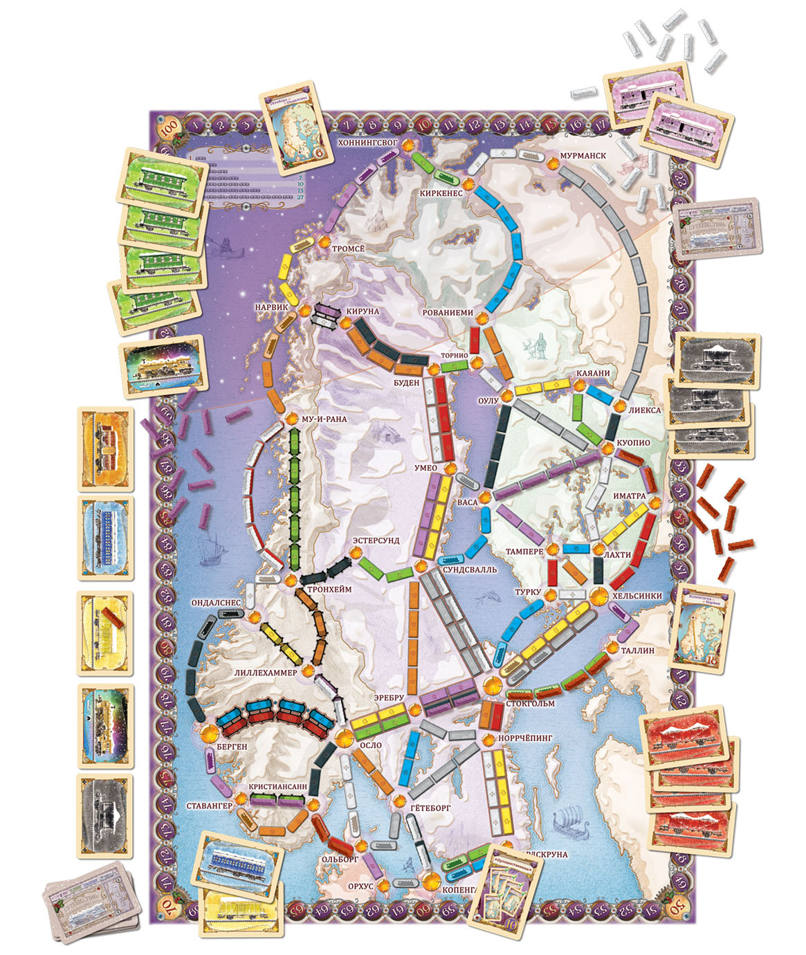 Настольная игра Ticket to Ride Северные страны (Билет на поезд) Красноярск  | Тикет ту Райт