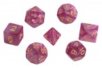 Набор кубиков для ролевых игр под мрамор Фиолетовые с золотым