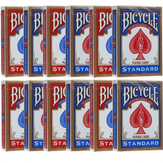 Карты Bicycle Standard одним блоком 12 колод (6 красных и 6 синих)