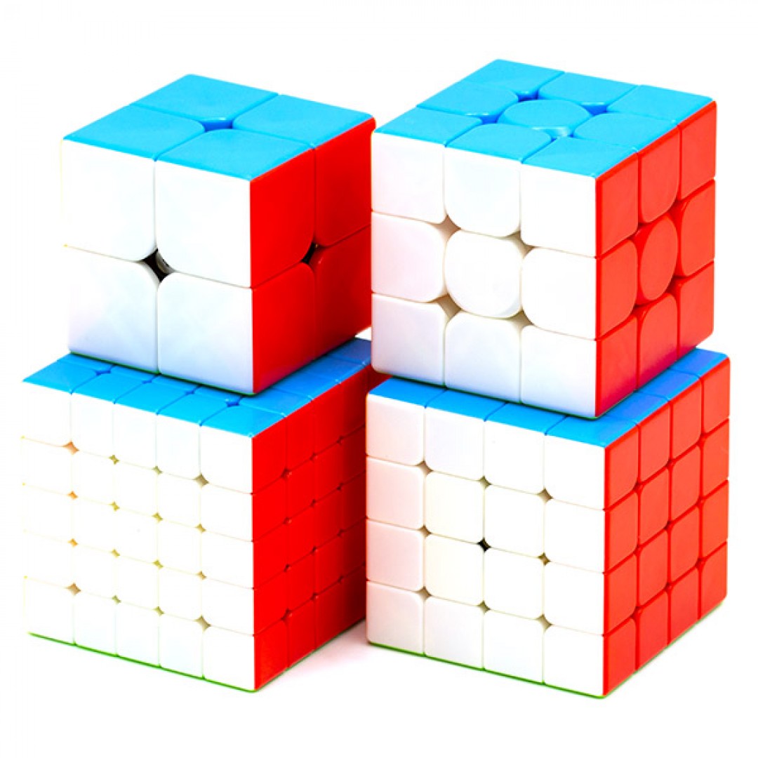 4 кубика. Набор MOYU Meilong 2x2-5x5 MFJS. Кубик Рубика 3х3 MOYU MFJS Meilong timer Cube. Кубик Meilong 4х4. Кубик 4 на 4.