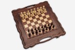 Шахматы шашки нарды резные Классические 50х50 см 