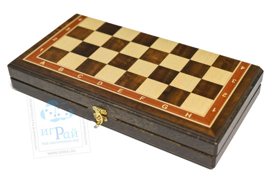 Шахматная доска Премиум 40х40 см Коричневый Эвкалипт + Ясень