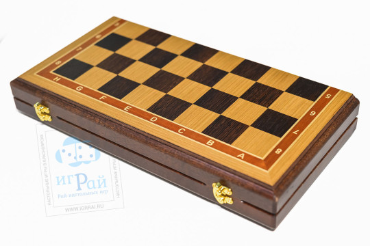 Шахматная доска Премиум 50х50 см Дуб + Дерево Венге